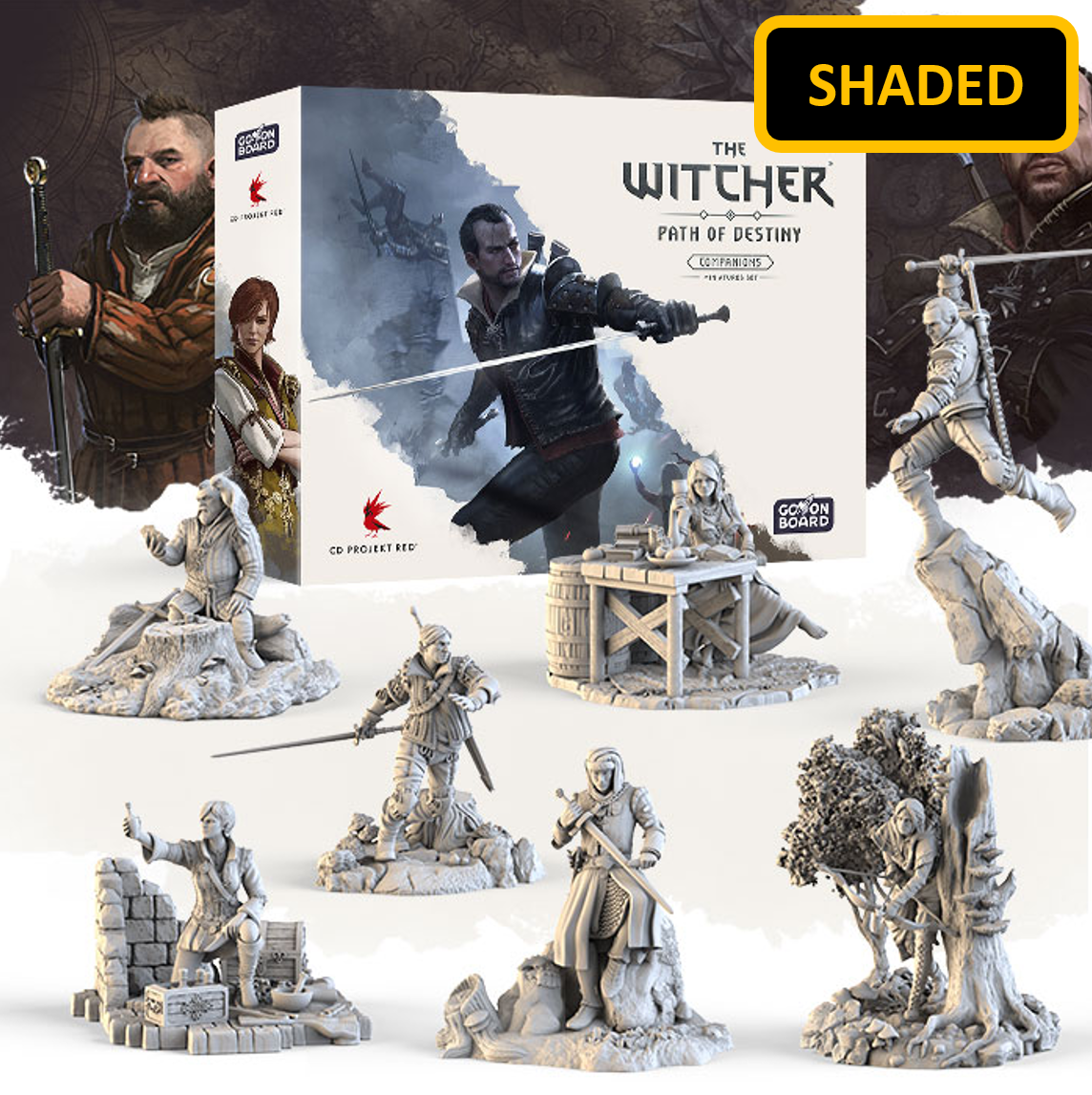 Gamefound Exclusive The Witcher: Path of Destiny Board Game Companions Miniature Set, Shaded Edition