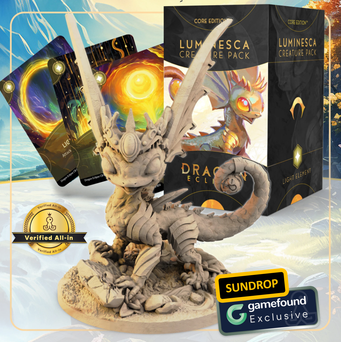 Gamefound Exclusive Dragon Eclipse Board Game Luminesca Creature Pack Expansion, Sundrop Edition