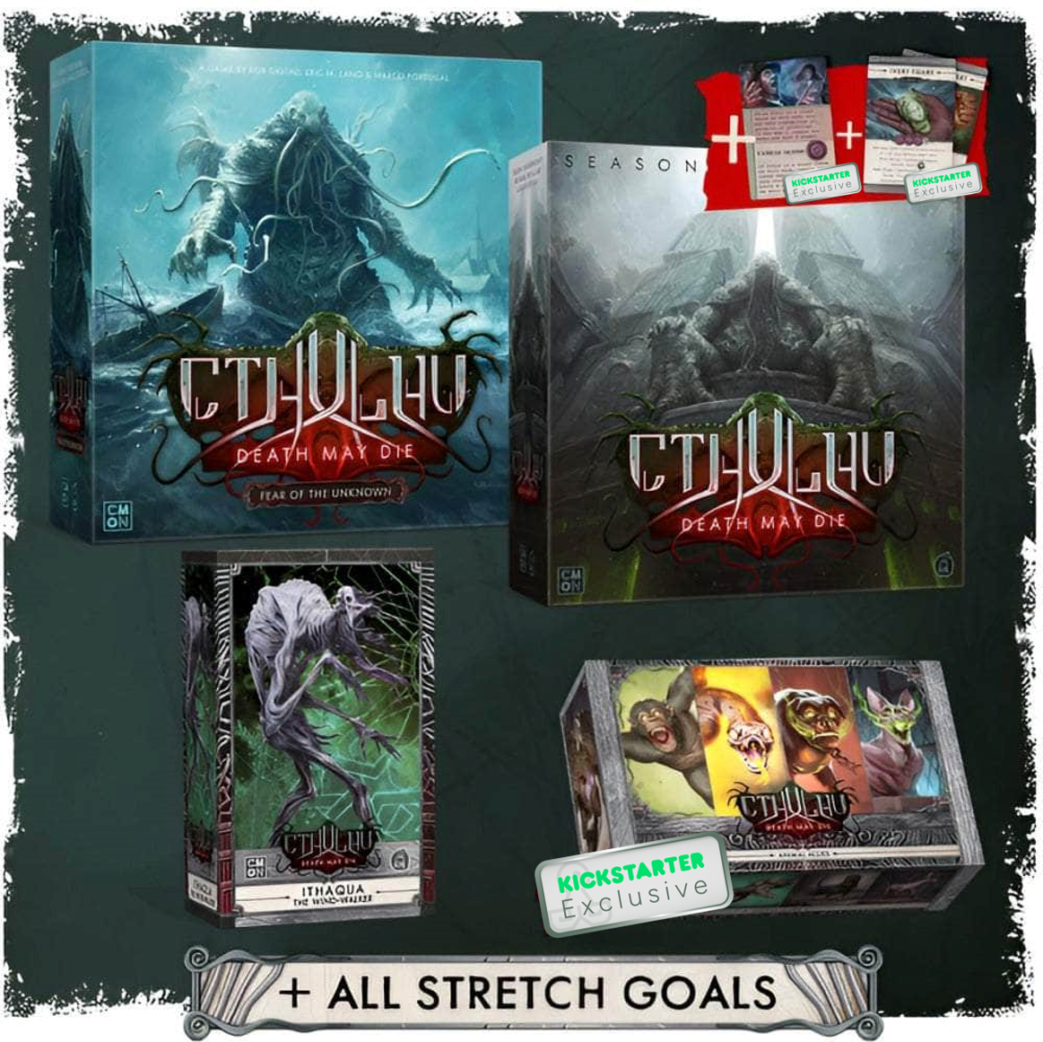 Kickstarter Exclusive Cthulhu: Death May Die Fear of The Unknown All-Knowing All-In Pledge