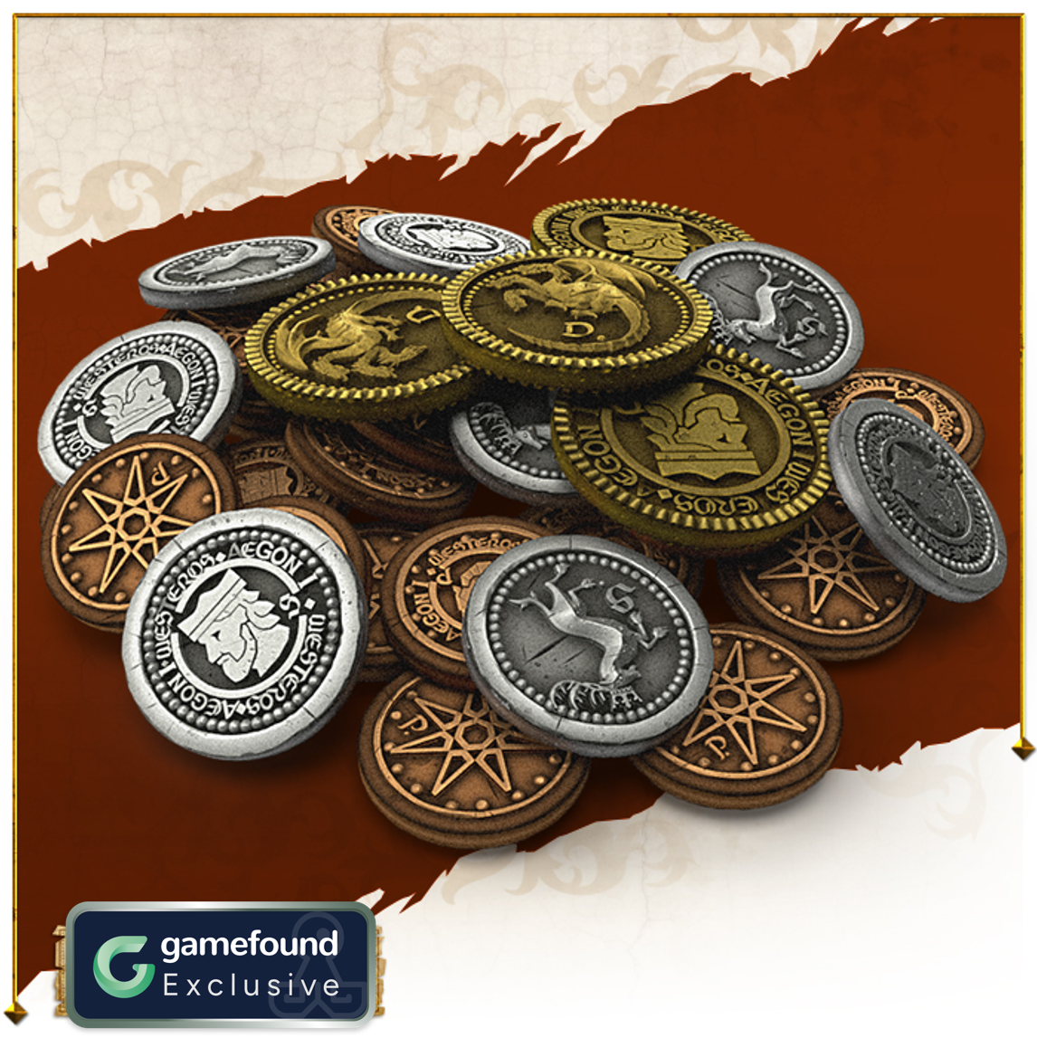 Crowdfunding Exclusive Metal Coins Upgrade Pack From A Song of Ice and Fire: Tactics