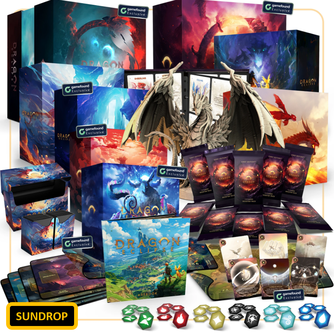 Gamefound Exclusive Dragon Eclipse Board Game Dragon Guardian All-In, Sundrop Edition