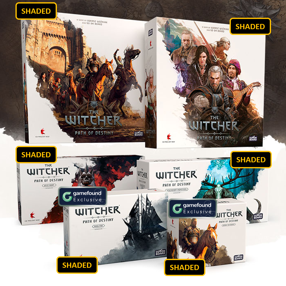 Gamefound Exclusive The Witcher: Path of Destiny Board Game Gameplay All-In Pledge, Shaded Edition