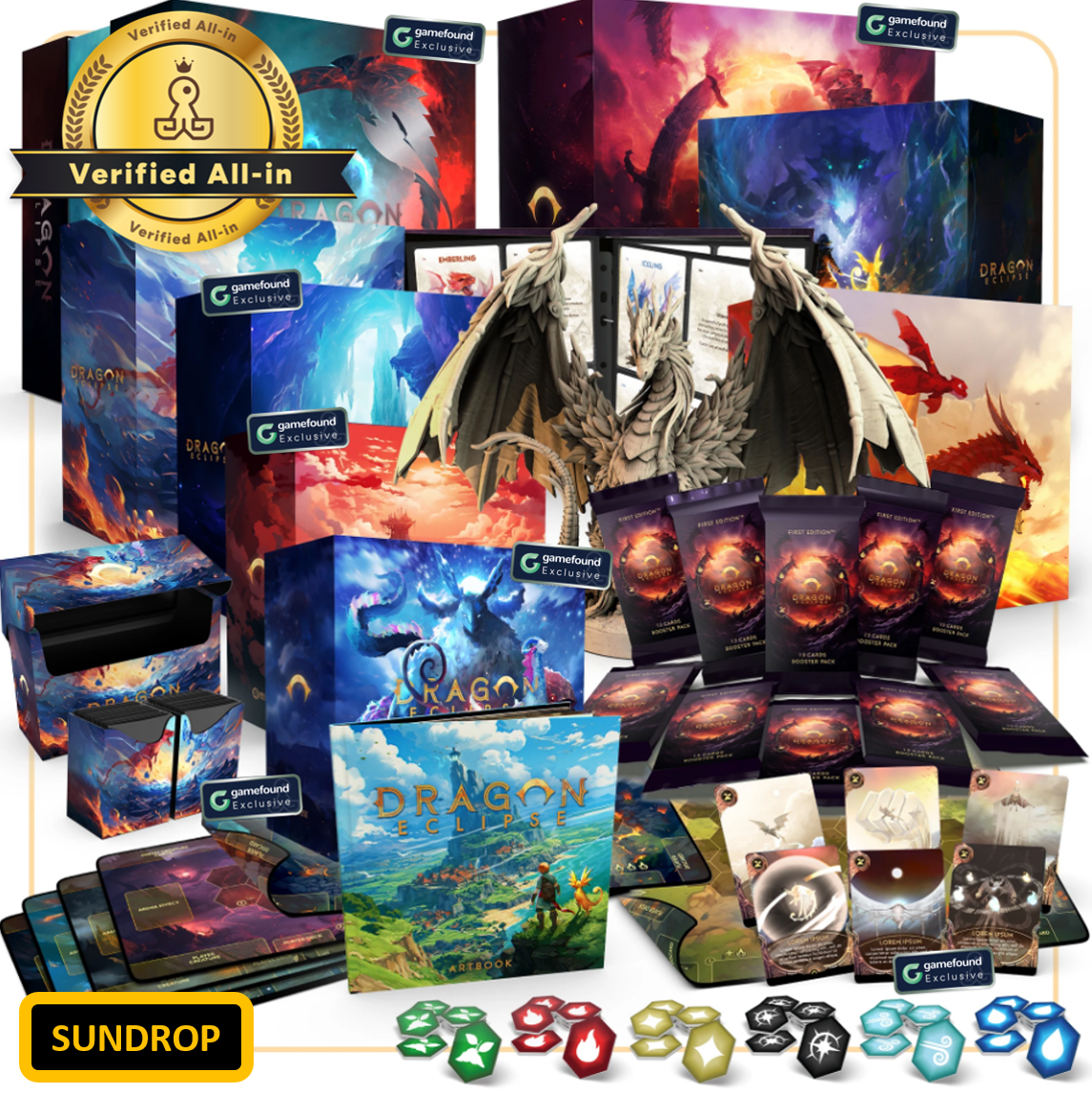 Gamefound Exclusive Dragon Eclipse Board Game Verified Dragon Guardian All-In, Sundrop Edition