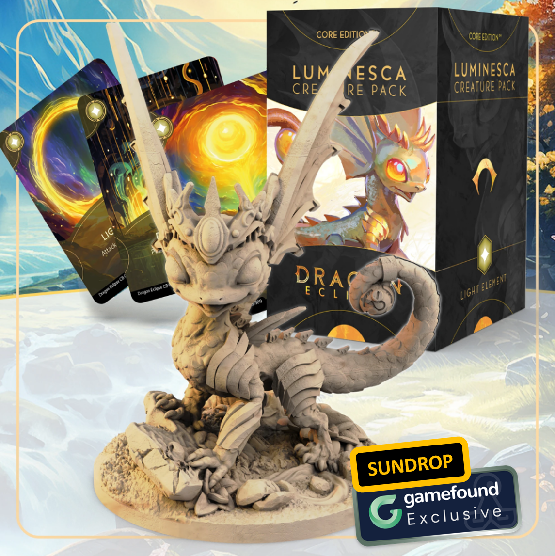 Gamefound Exclusive Dragon Eclipse Board Game Luminesca Creature Pack Expansion, Sundrop Edition