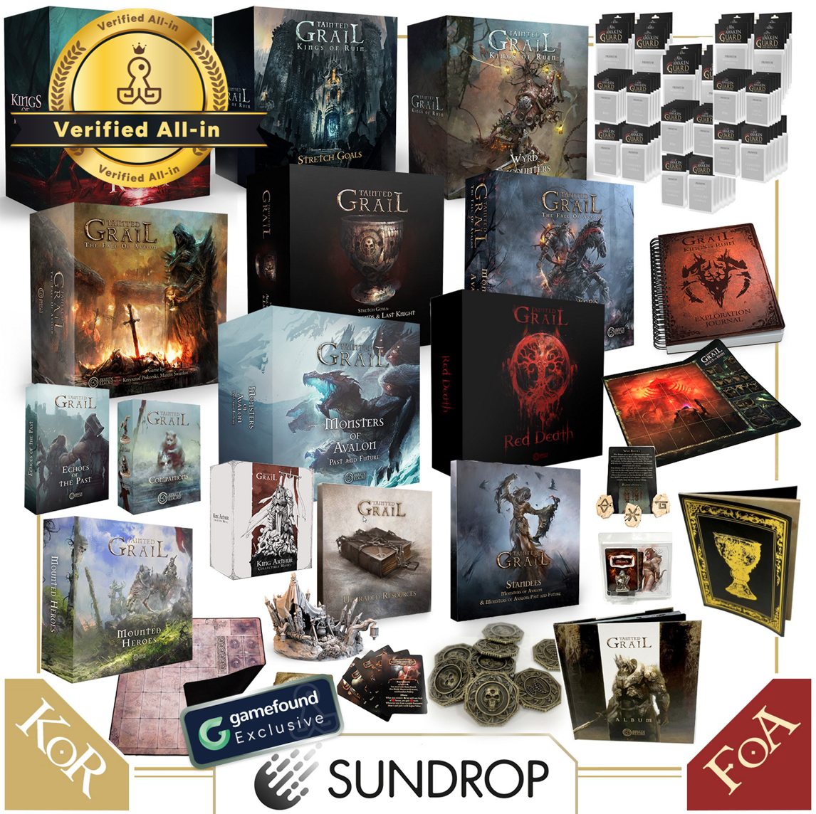 Gamefound Exclusive Tainted Grail Verified One True King All-In Pledge, Sundrop Edition