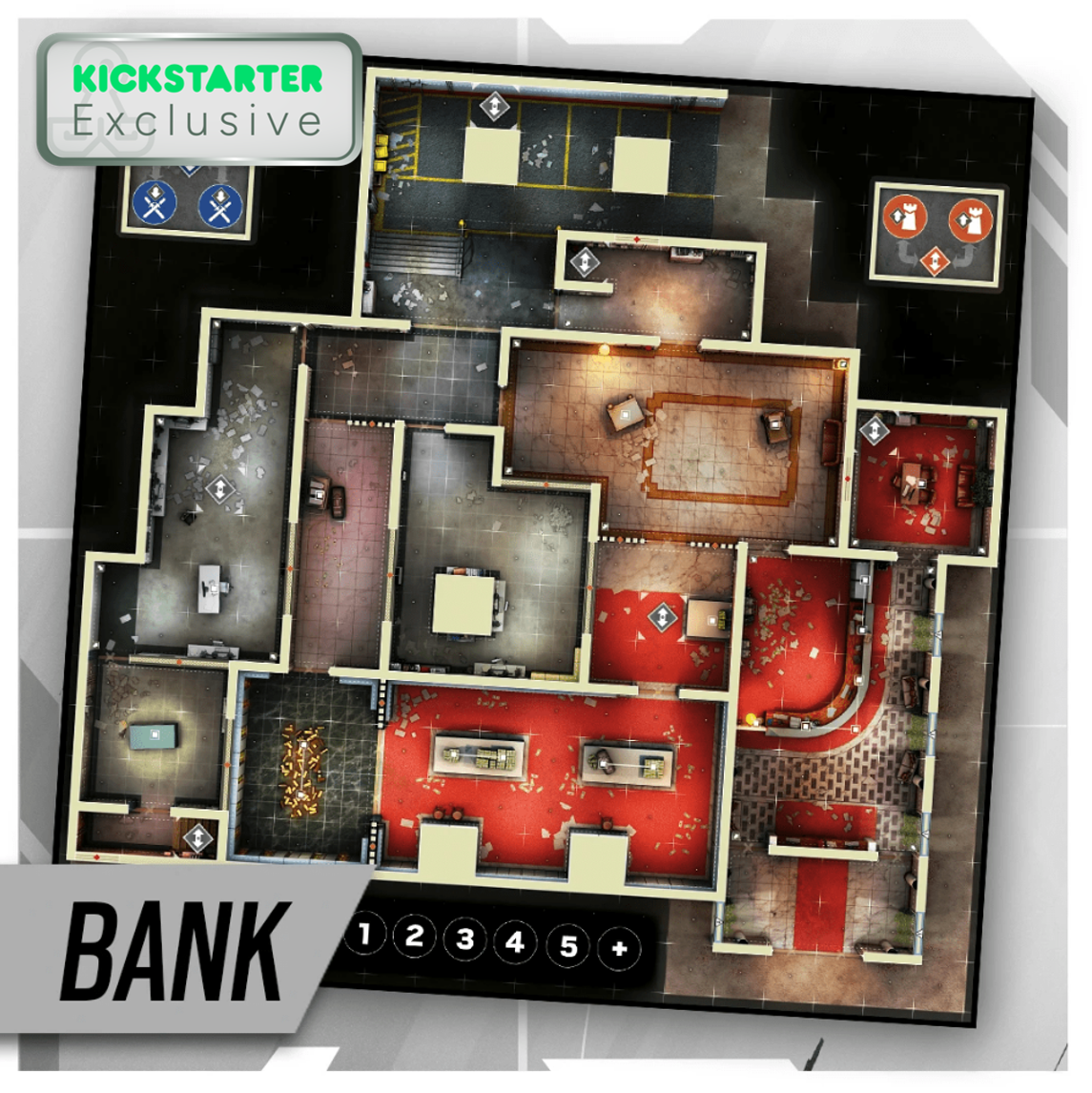 Kickstarter Exclusive Map Pack 1 - Concrete City Expansion, Bank, From 6: Siege - The Board Game