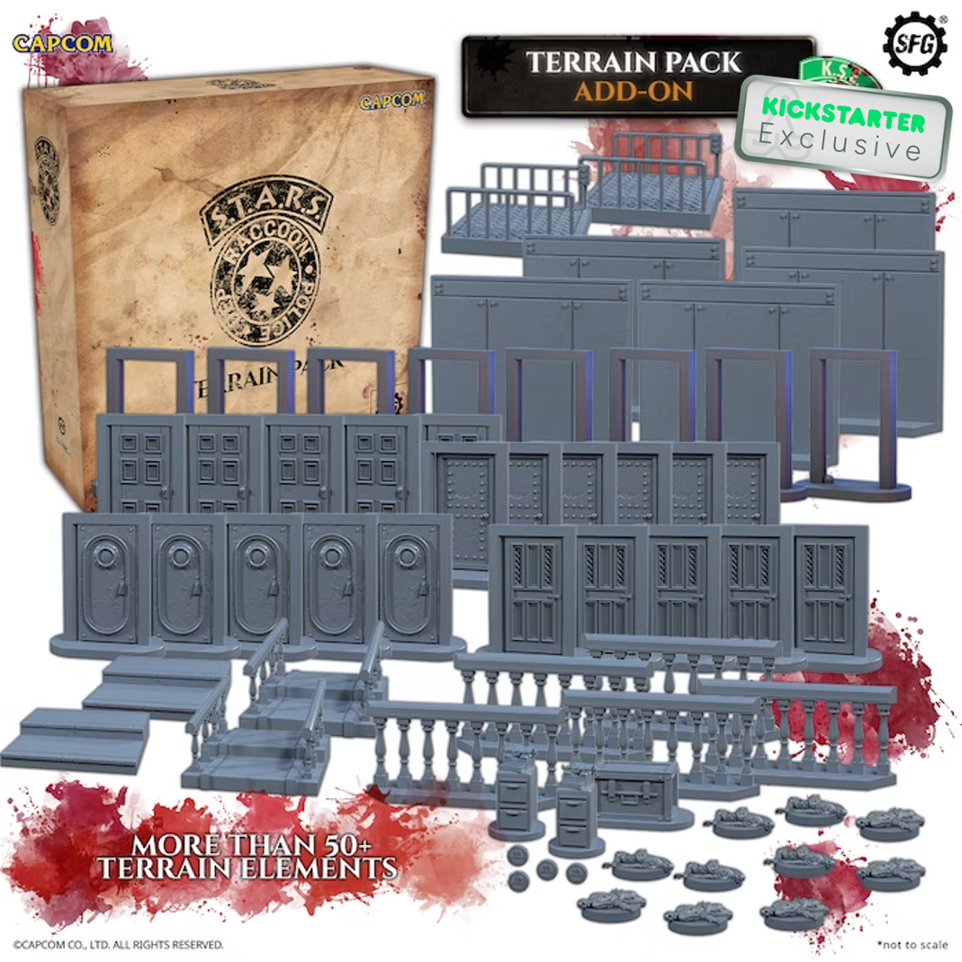 Kickstarter Exclusive Resident Evil: The Board Game 3D Terrain Pack Expansion Contents