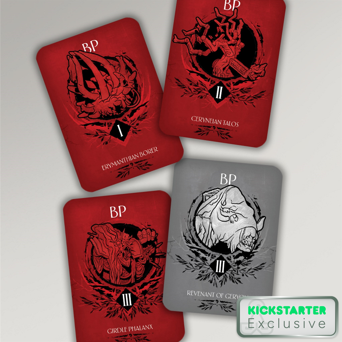 Kickstarter Exclusive Aeon Trespass Odyssey Board Game, Monster Attack Cards Red