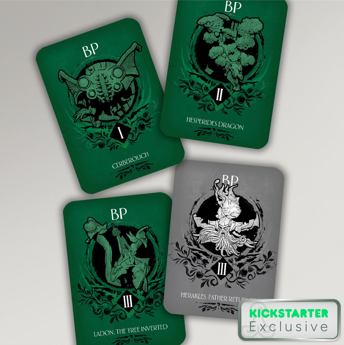 Kickstarter Exclusive Aeon Trespass Odyssey Board Game, Monster Attack Cards Green