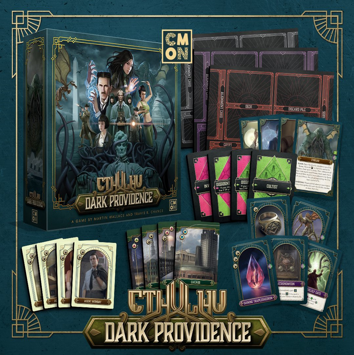 Exclusive Cthulhu: Dark Providence Board Game Components