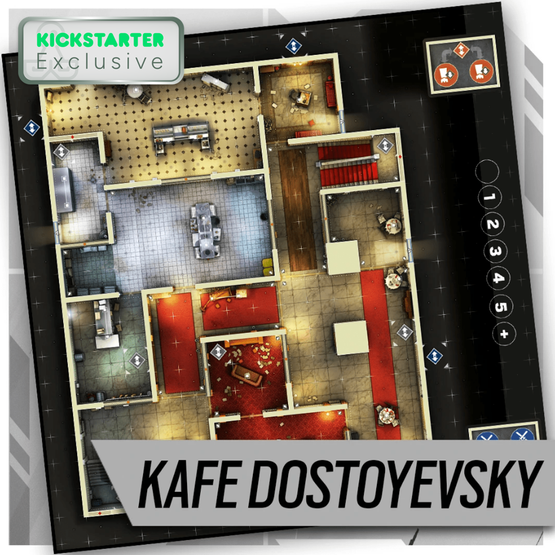 Kickstarter Exclusive Map Pack 1 - Concrete City Expansion, Kafe Dostoyevsky, From 6: Siege - The Board Game