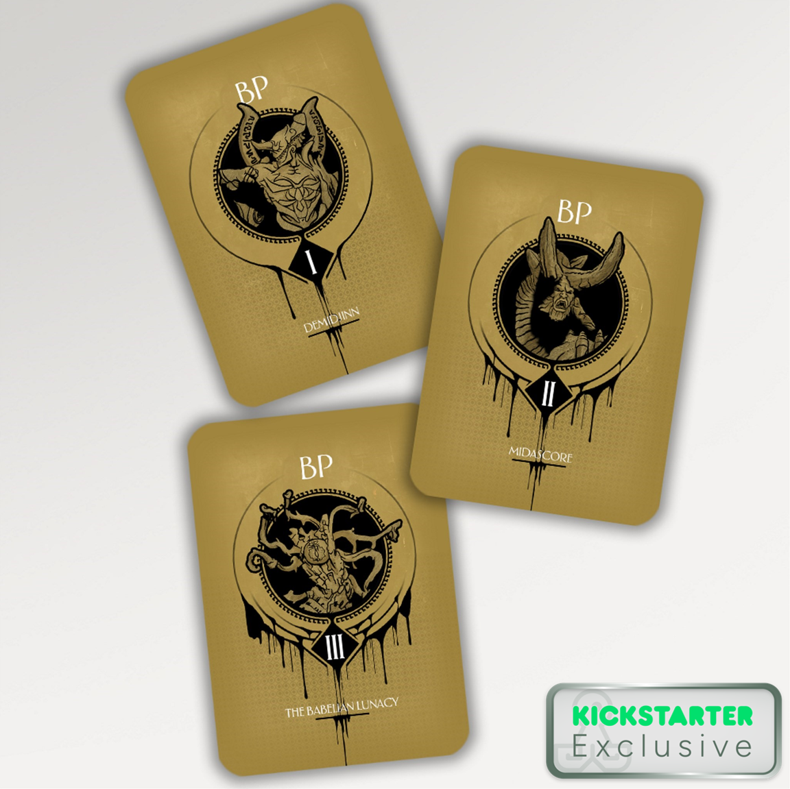 Kickstarter Exclusive Aeon Trespass Odyssey Board Game, Monster Attack Cards Gold