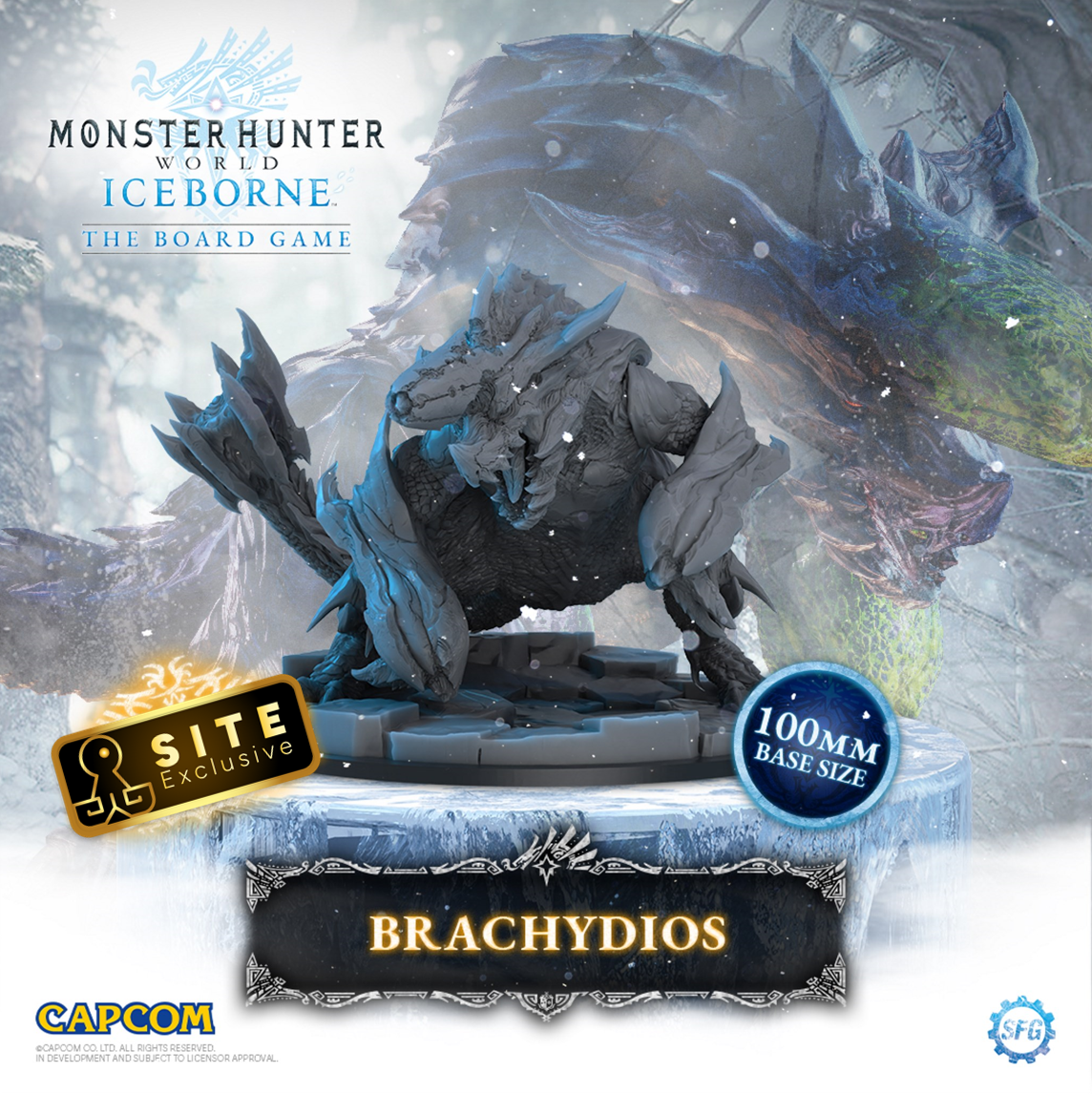 Kickstarter Exclusive Monster Hunter World Iceborne: The Board Game Overpowering Hunger Expansion Brachydios Miniature