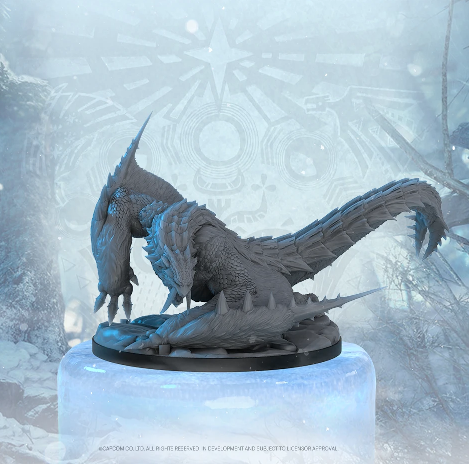 Kickstarter Exclusive Monster Hunter World Iceborne: The Board Game Core Box, Barioth Miniature