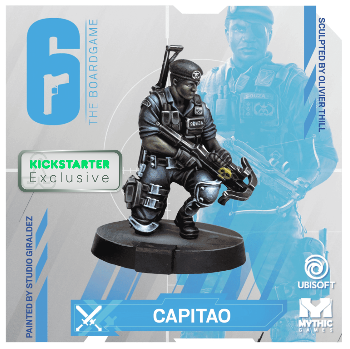 Kickstarter Exclusive Year 1 Expansion, Capitão Miniature, From 6: Siege - The Board Game