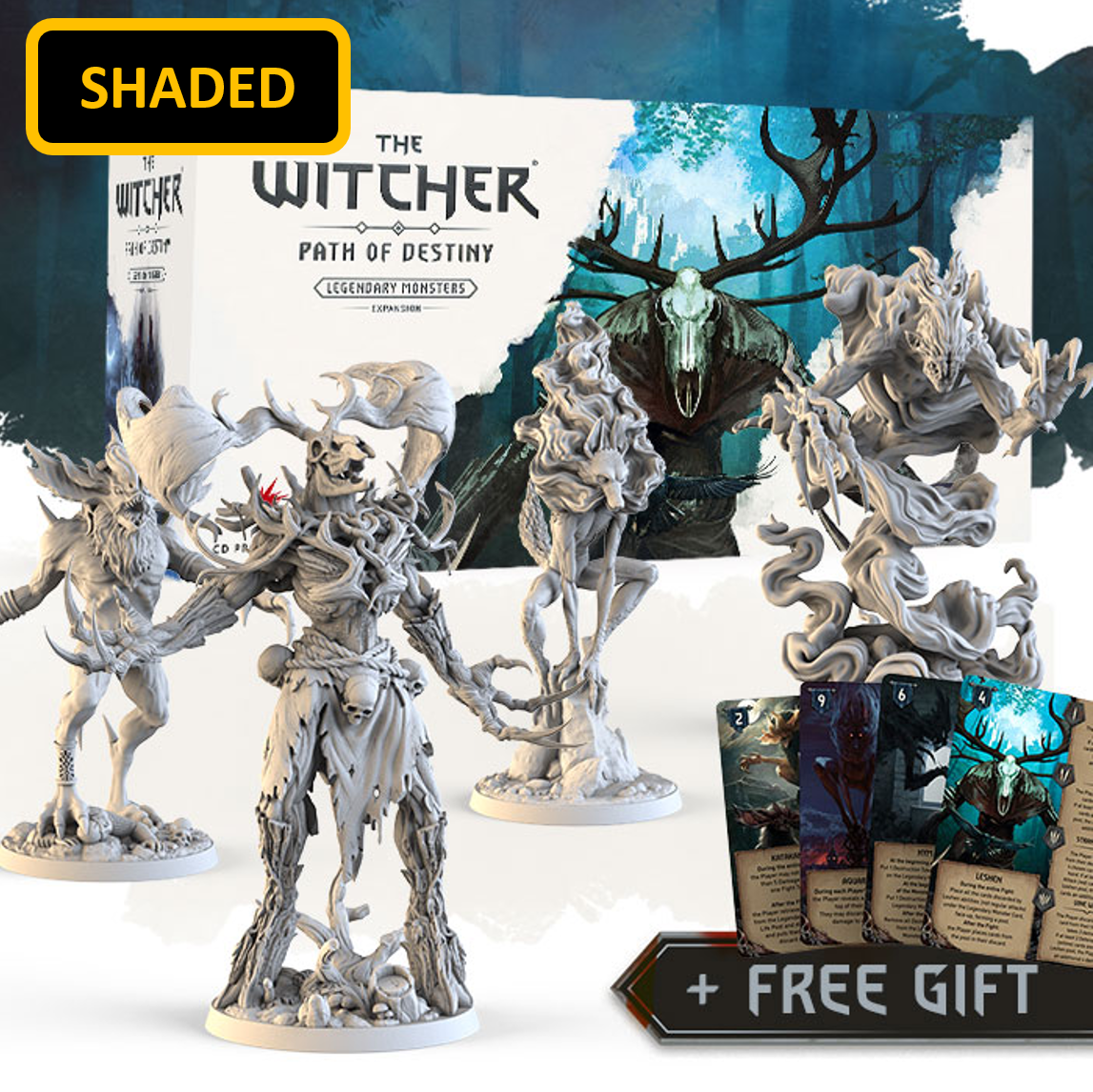 Gamefound Exclusive The Witcher: Path of Destiny Board Game Legendary Monsters Expansion, Shaded Edition